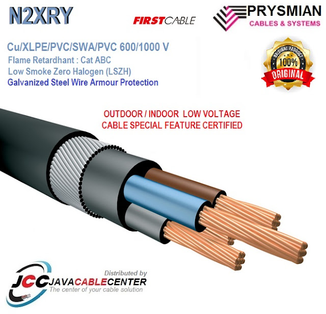 JAVA CABLE CENTER KABEL PRYSMIAN N2XRY ( Cu/XLPE/PVC/SWA/PVC )