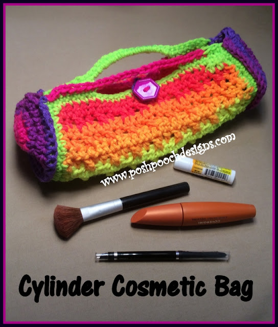 Posh Pooch Designs Cylinder Cosmetic Bag Crochet Pattern