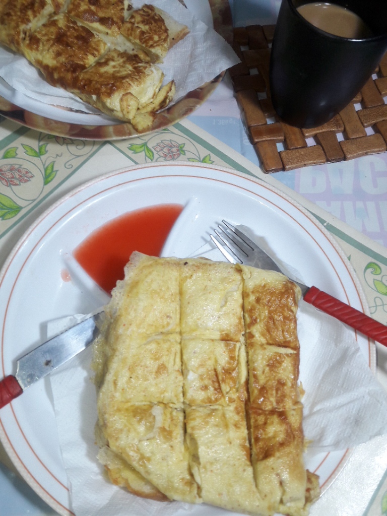Cheese Bread Omelette Recipe Yummy Traditional