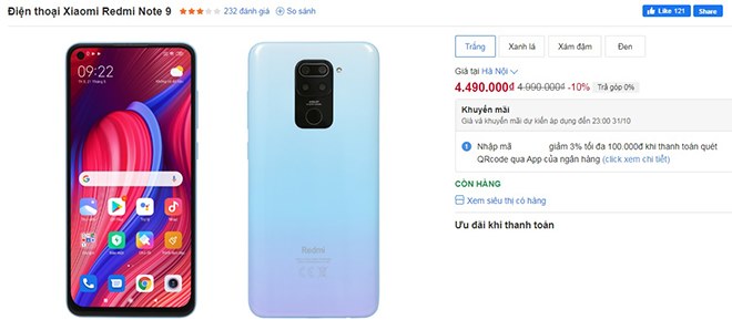 Điểm mặt smartphone giảm giá kịch sàn đầu tháng 10 5 diem mat smartphone giam gia kich san dau thang 10 xiaomi redmi note 9 1633226673 492 width660height289