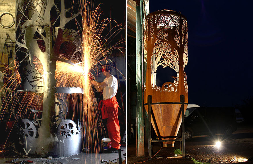 Recycled art from old metal tools projects art craft ideas