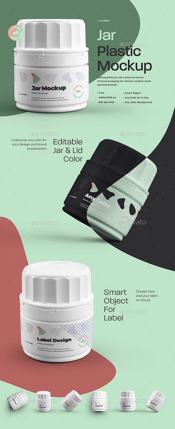 GraphicRiver - 6 Mockups Plastic Small Jar 28153481 2 Preview