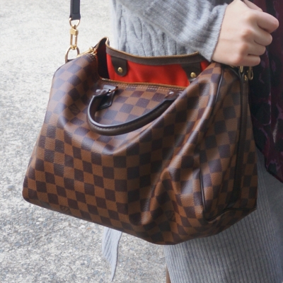 Louis Vuitton Damier Ebene speedy bandouliere red lining | Away From The Blue