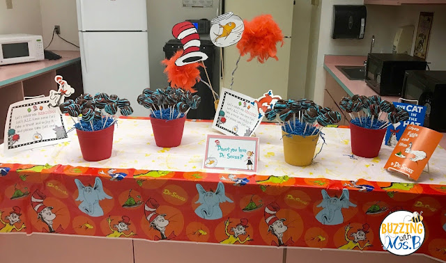 Celebrate Read Across America with these fun Seuss-themed ideas and activities! The entire week is chock full of events and tasty snacks and treats! Check out the cute bulletin boards and decorations we used to celebrate this fun week such as Seuss signposts and truffula trees! 