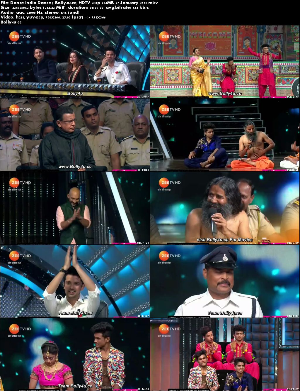 Dance India Dance HDTV 480p 200MB 27 January 2018 Download