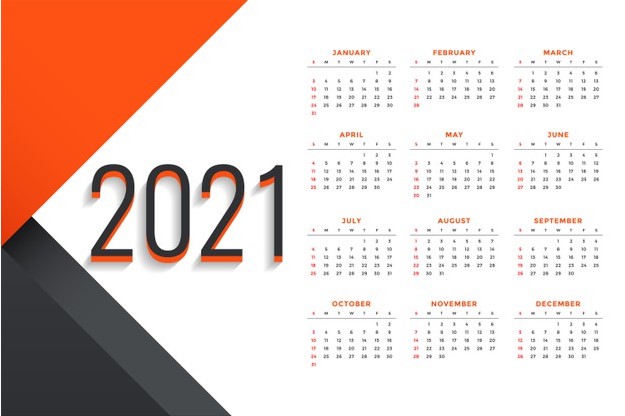 Template Kalender Meja 2021 Desain Modern Siap Edit | zotutorial.com