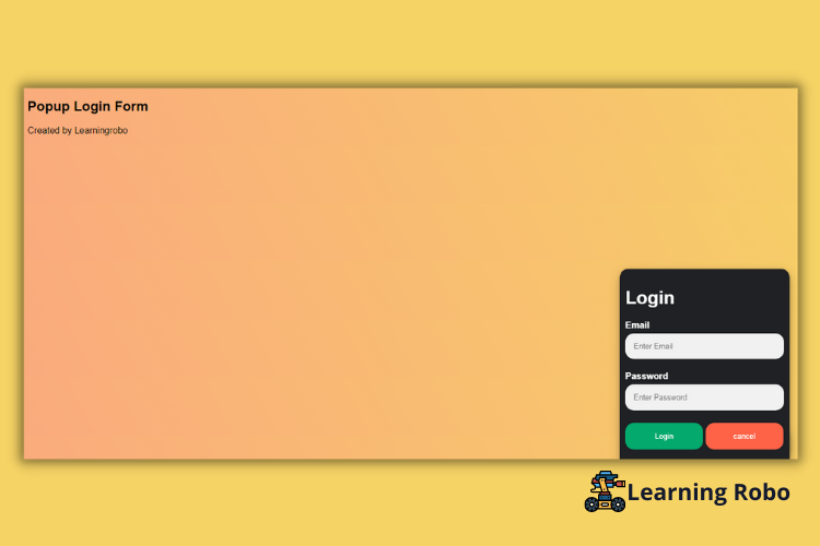 Popup Login Form Using Html Css And Javascript