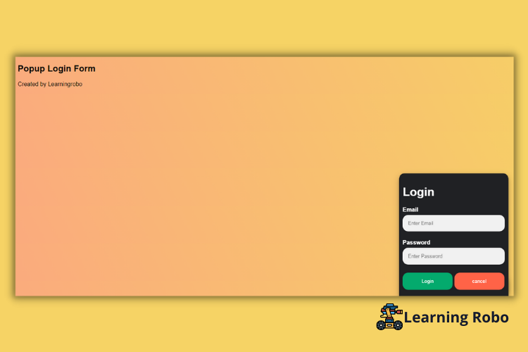 Popup Login Form using HTML, CSS & JavaScript