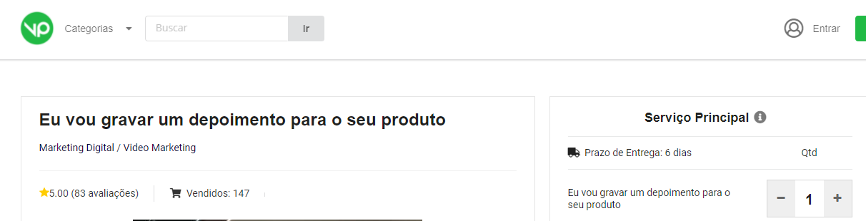 Serviço de depoimento vinte pila