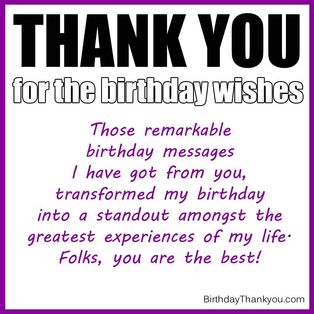 Thank You for the Birthday Wishes