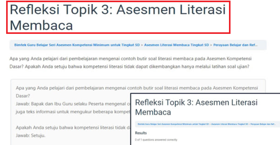 refleksi topik 3 asesmen literasi membaca  Modul Ajar Kurikulum Merdeka