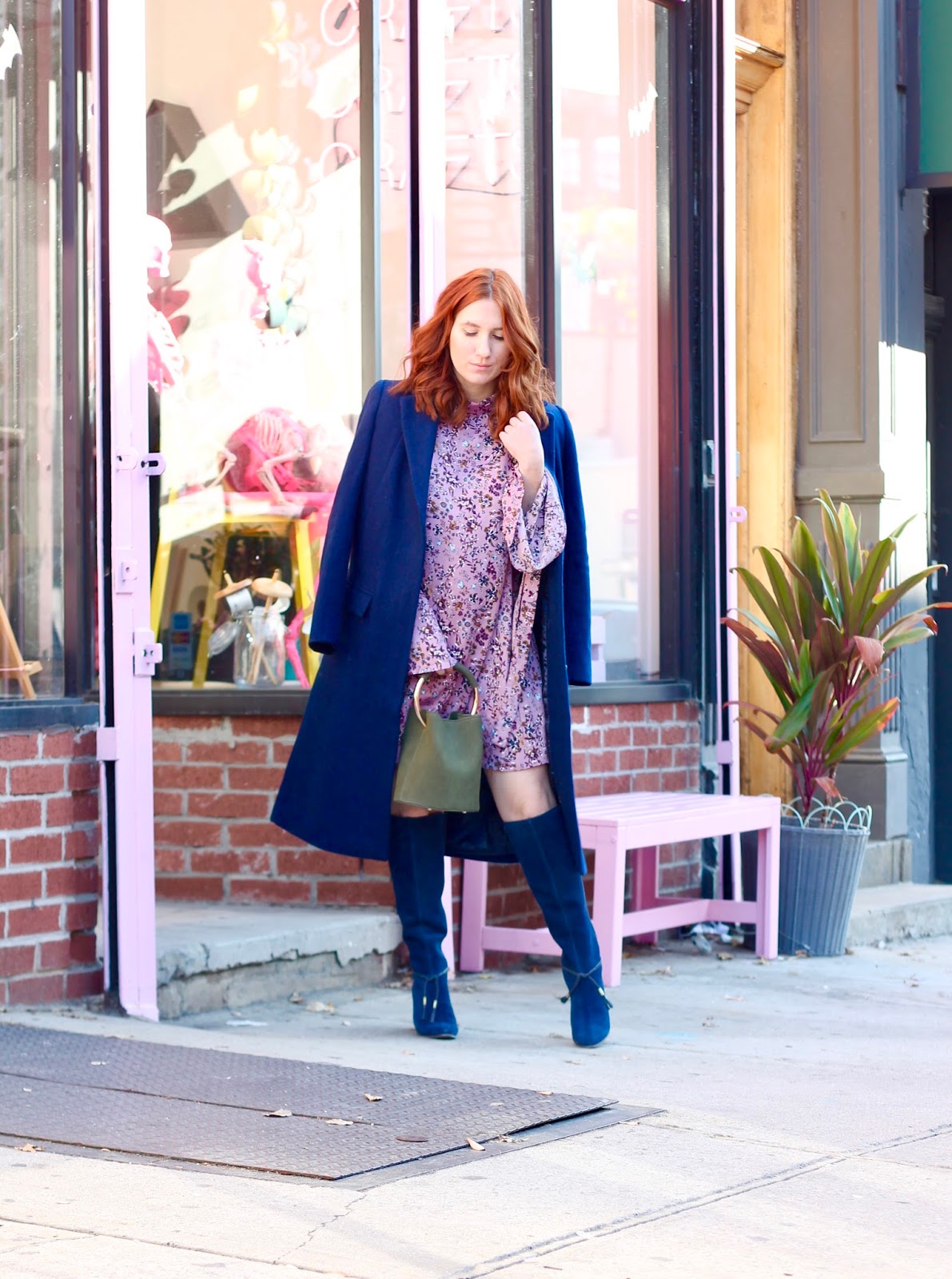 navy tall boots