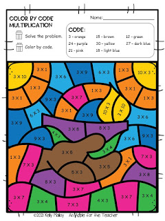 Diwali Color by Number Multiplication bowl colored