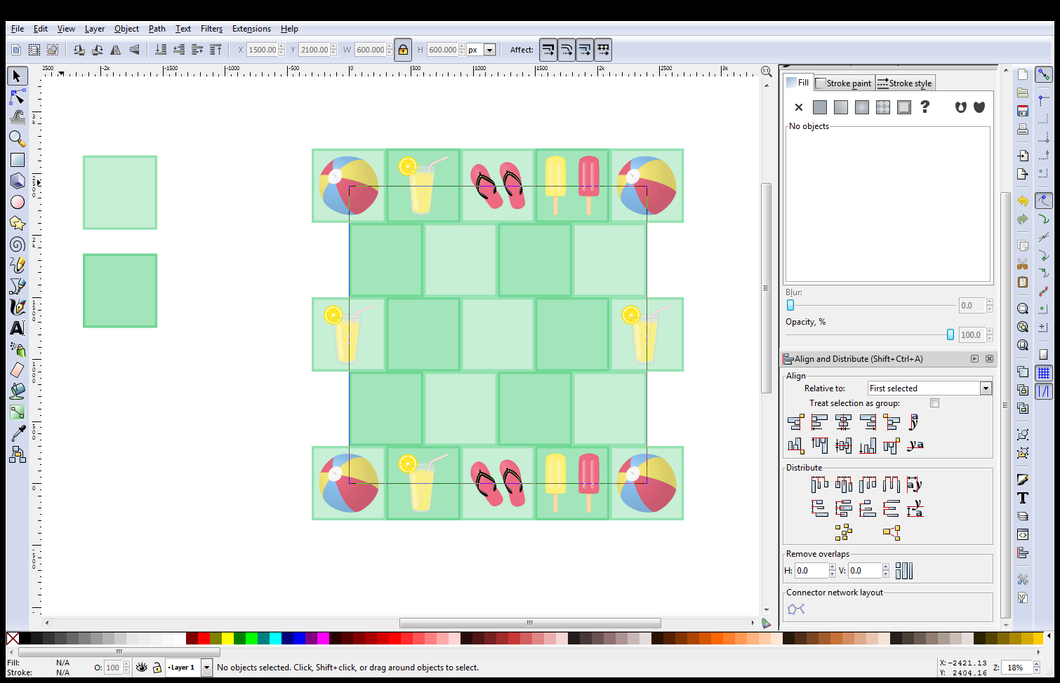 Offset Lines Grid Edges Filled First