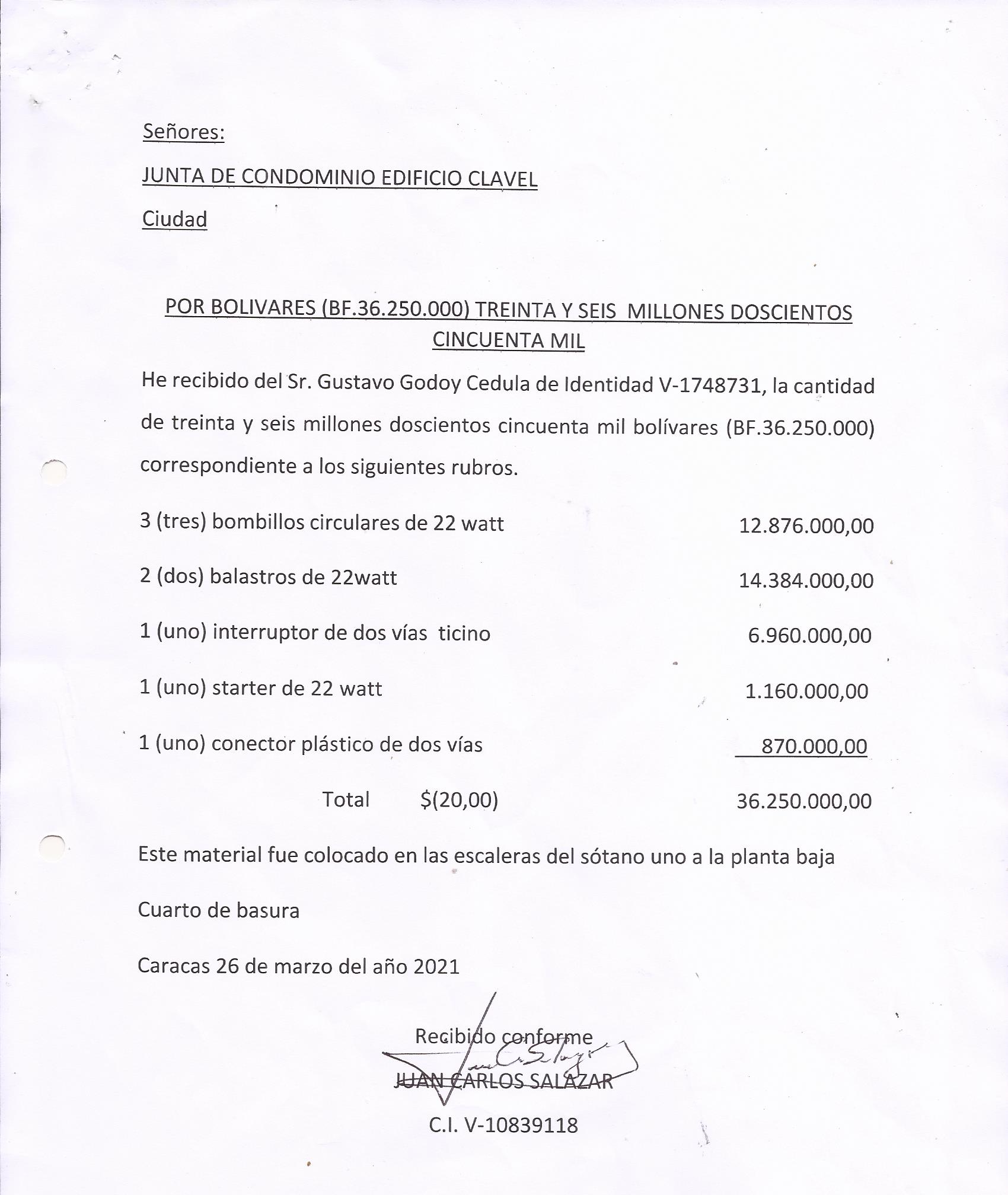 RESIDENCIAS EL CLAVEL : FACTURAS
