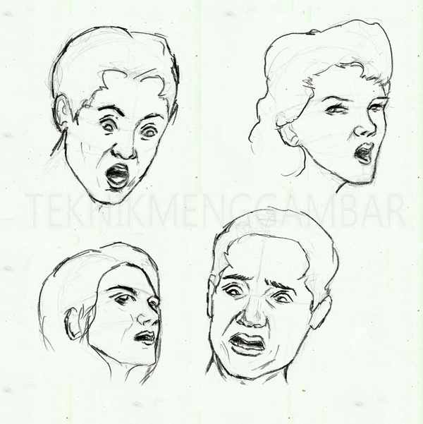 TEKNIK MENGGAMBAR EKSPRESI WAJAH MANUSIA | Musowwir