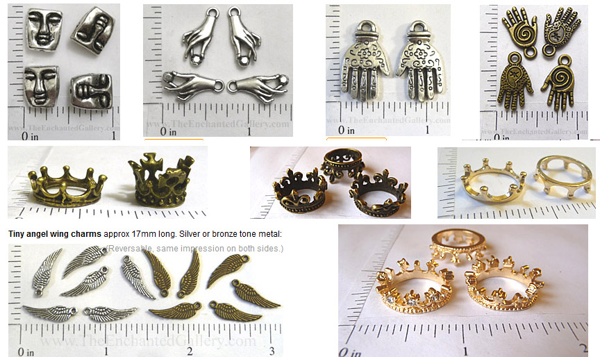 The Enchanted Gallery: Hand charms, Wings and Face beads