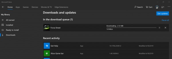 Velocidades de descarga lentas para Microsoft Store