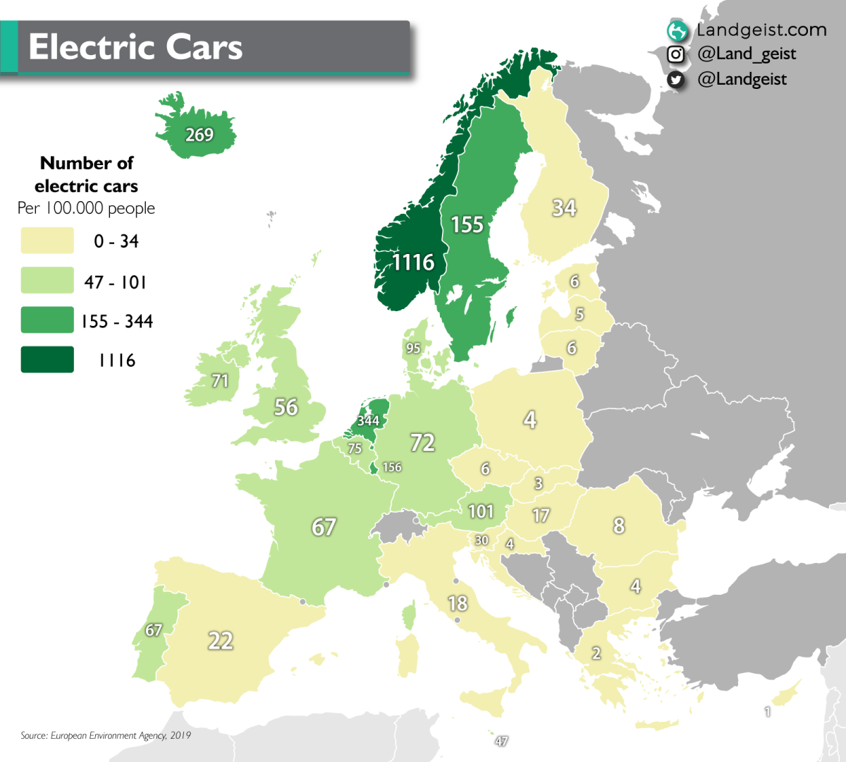 Electric Vehicles in the World Mapped