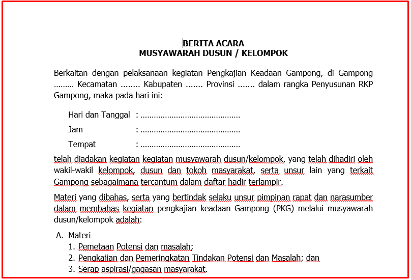 Download Lengkap Berita Acara Musdus Terbaru - Juragan Desa