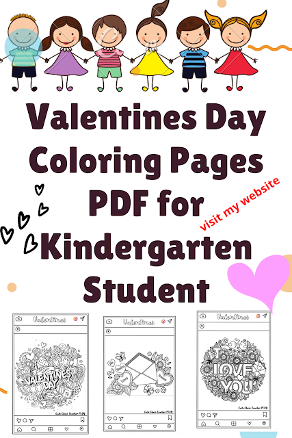 Valentines Day Coloring Pages PDF for Kindergarten Student