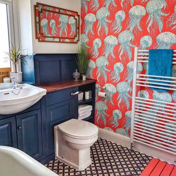 50 Unique Bathroom Wallpaper For Your Inspiration ARA HOME