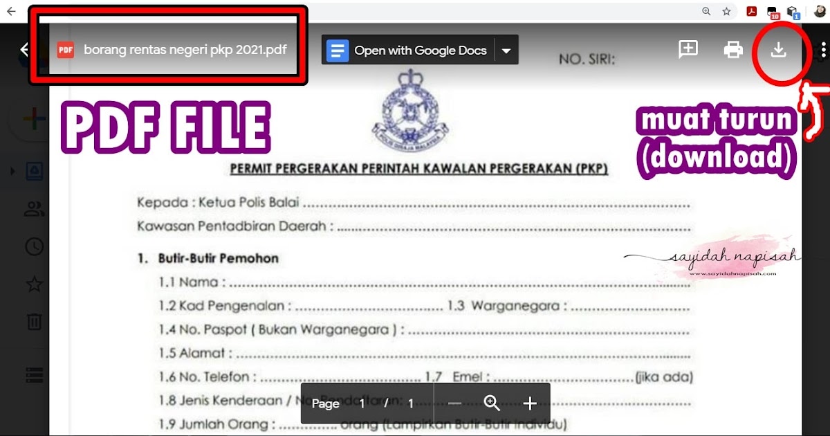 Terkini 2021 Sop Borang Kebenaran Rentas Negeri Daerah Pkp Pkpb Pdf Jpeg Sayidahnapisahdotcom