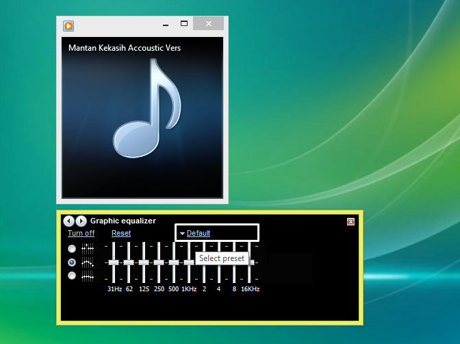 Menampilkan Graphic Equalizer Windows Media Player Graphic Design By