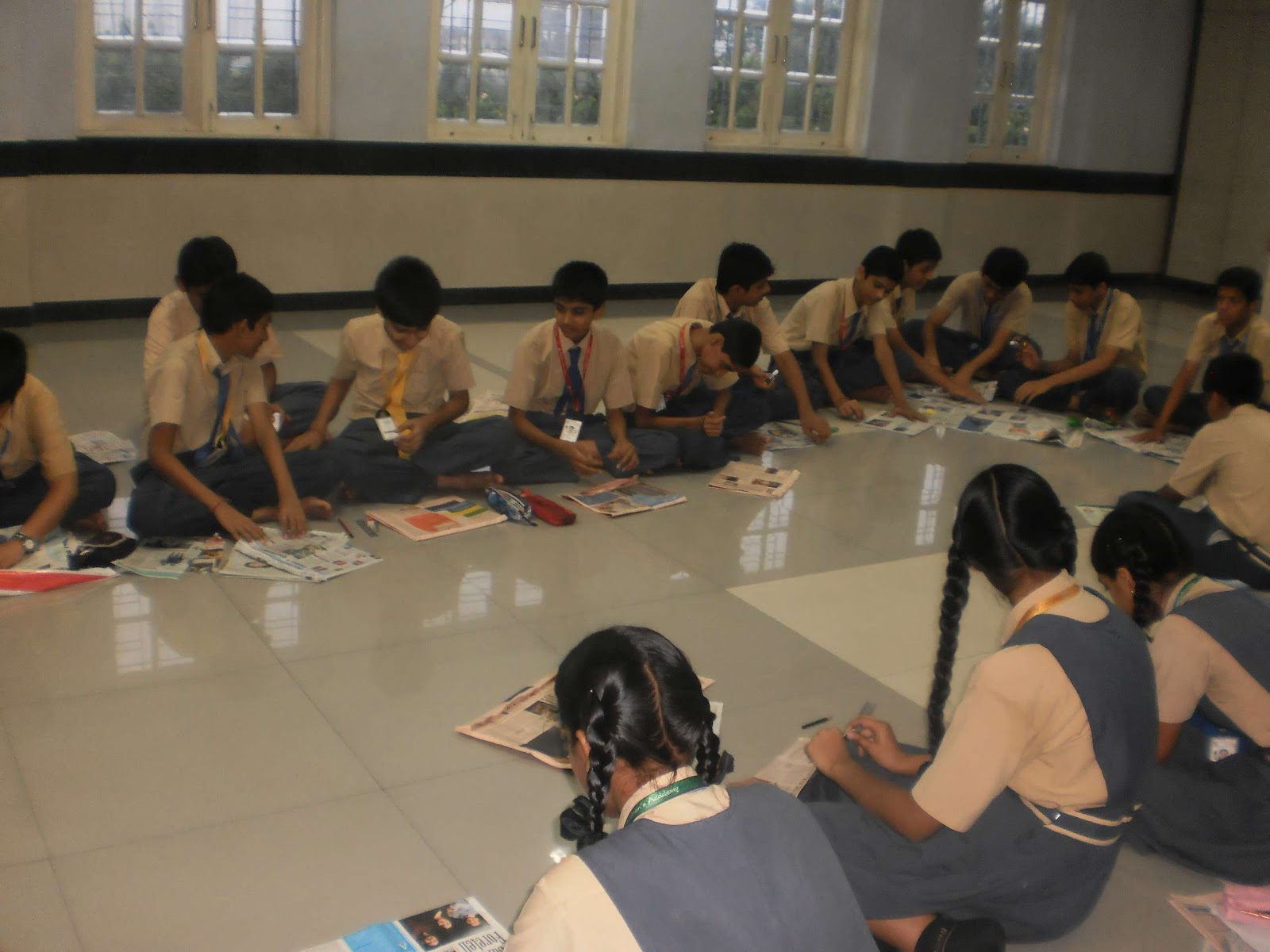 Paper bag making Children's Academy Group of Schools,Ashok Nagar
