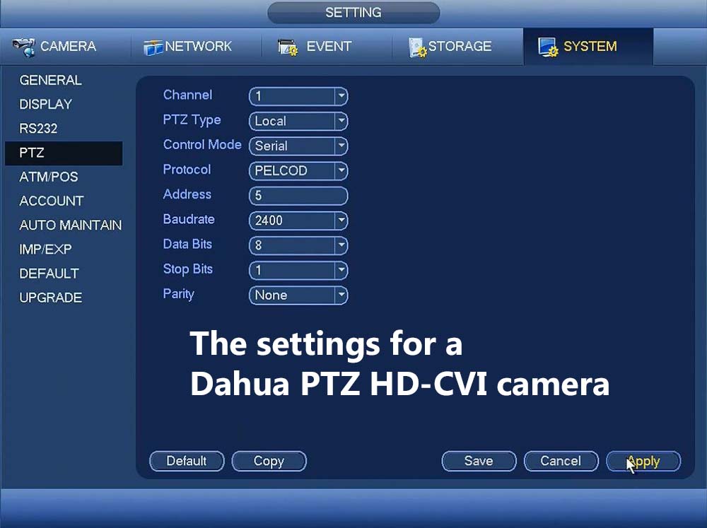 how to connect ptz camera to dvr