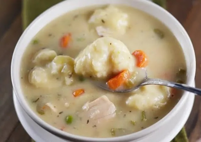 Easy Chicken and Dumplings with Biscuits #dinner #recipes