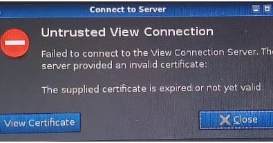 vmware horizon view client ssl connection error