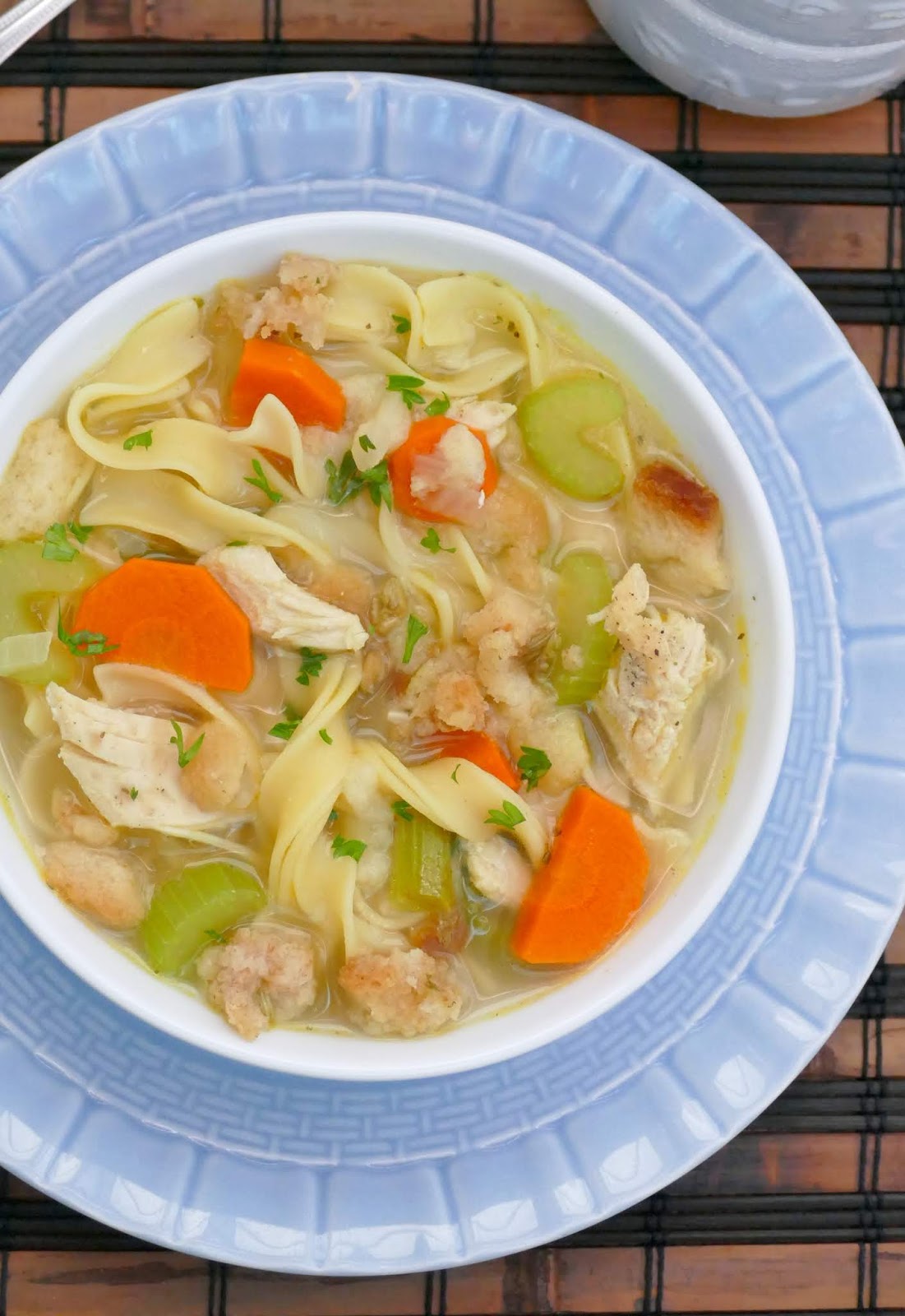 Roasted Turkey and Stuffing Noodle Soup Recipe