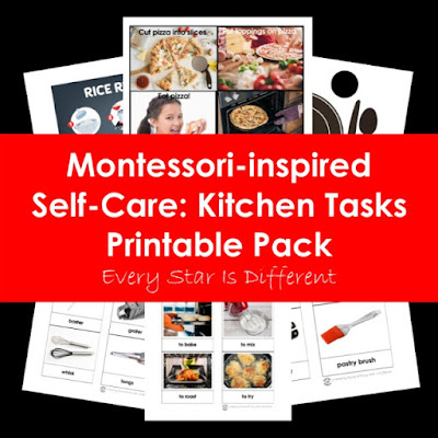 Montessori-inspired Self-Care: Kitchen Tasks Printable Pack