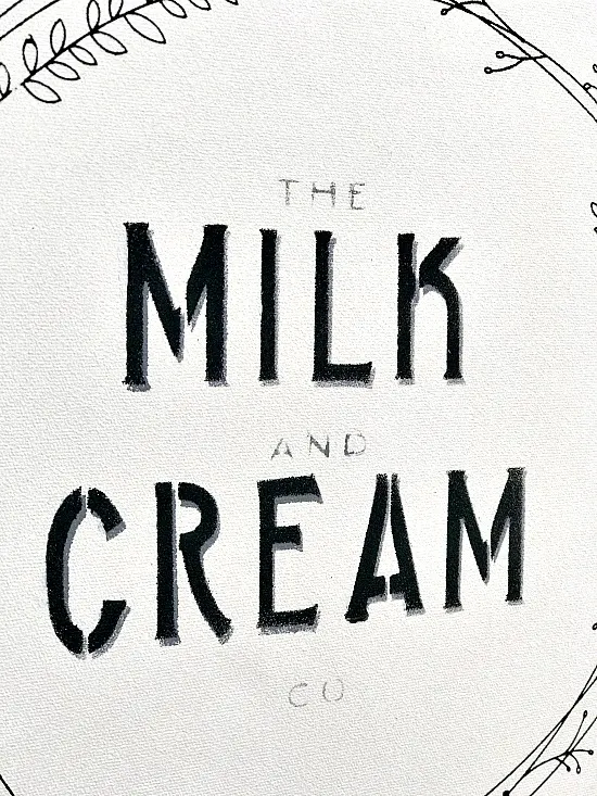 Milk and cream double stencil technique