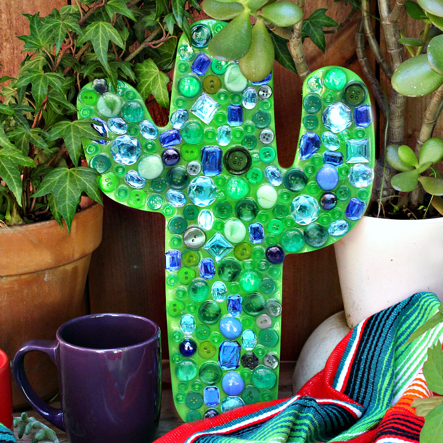 Mark Montano Sparkly Mosaic Cactus DIY