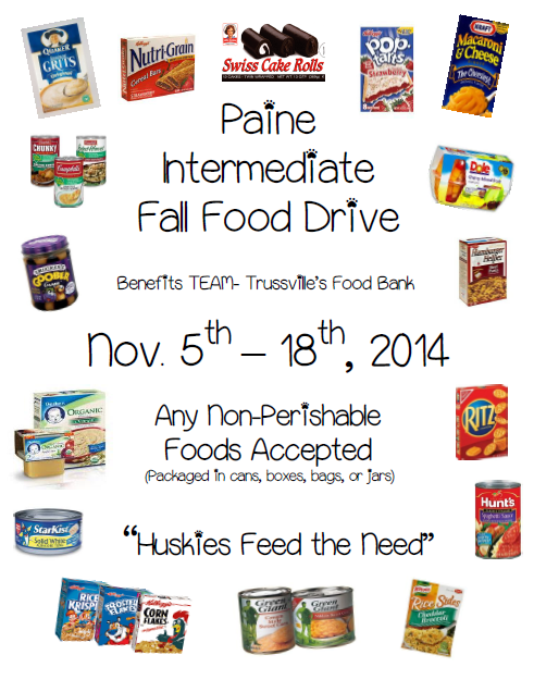 Paine Intermediate Parent Updates: Thanksgiving Food Drive