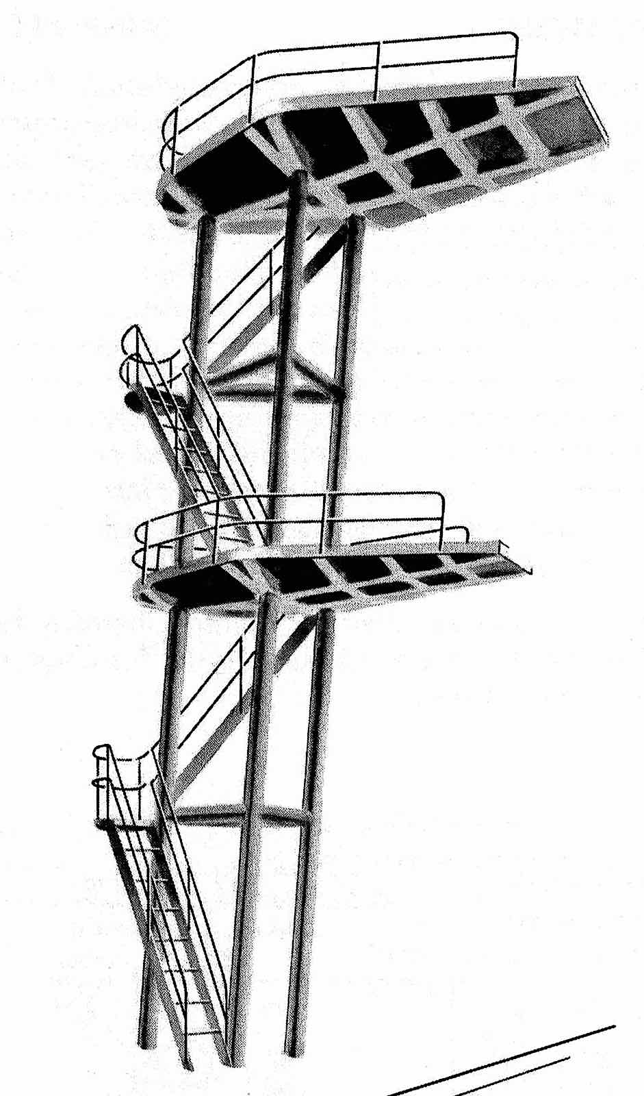 1960s high diving tower a 1960s high diving tower illustrated