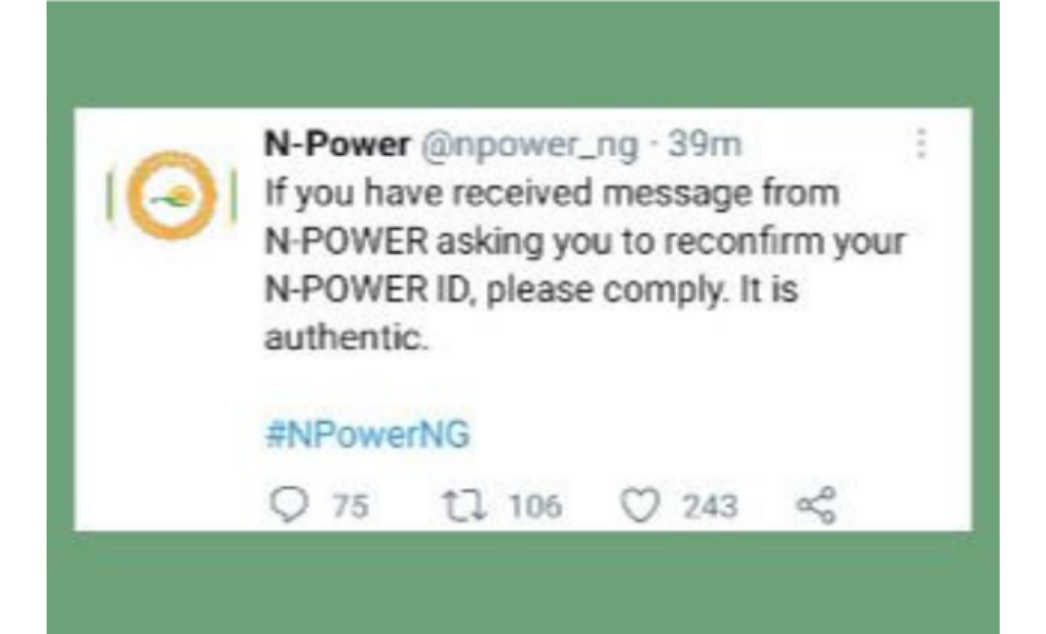 Latest Updates Npower News - N-Power Has Confirmed The Text Message Sent Out To Some NPower Batch C Applicants To Be True