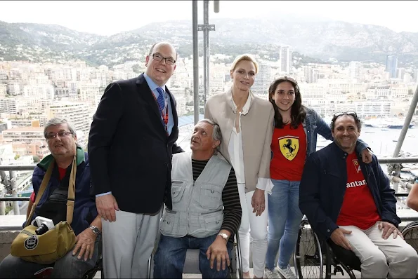 Prince Albert and Princess Charlene visited an association for people affected by traffic accidents on May 23, 2015 in Monte Carlo, Monaco