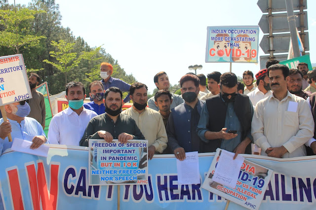 APHC protest in front of Faisal Mosque Islamabad: Pictures