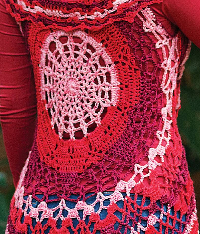 Free crochet pattern CROCHET MANDALA CIRCULAR JACKET WITH CHARTS