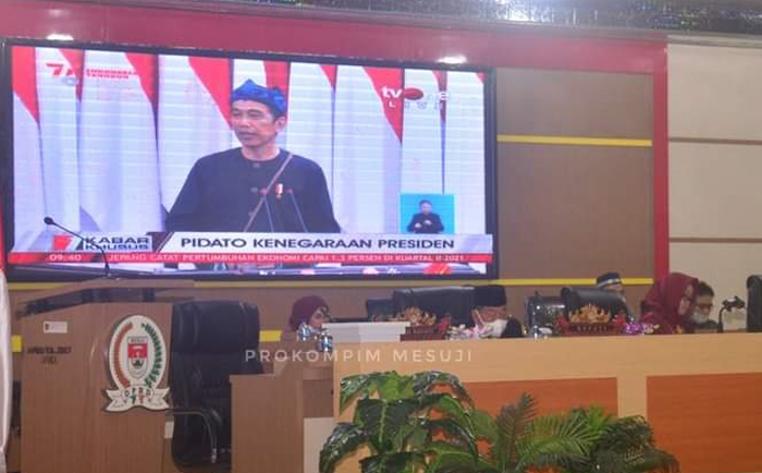 DPRD Mesuji Gelar Rapat Mendengarkan Pidato Presiden Jelang HUT ke-76 RI