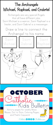 Archangels Coloring Page Catholic Kids Bulletin