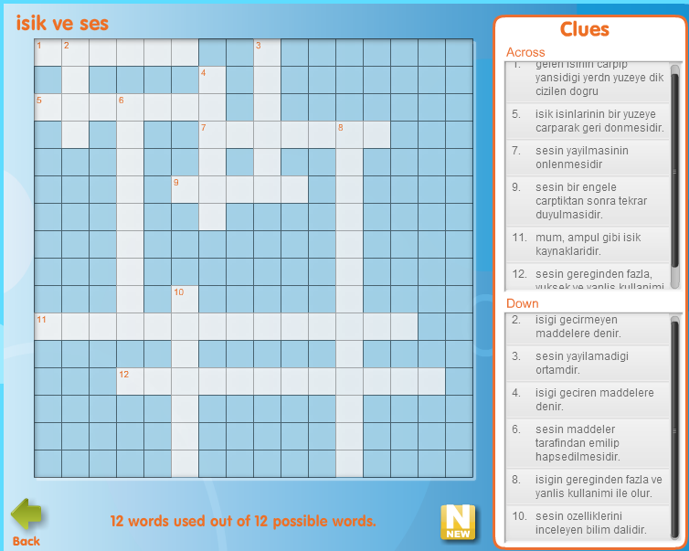 IŞIK VE SES Çengel Bulmaca