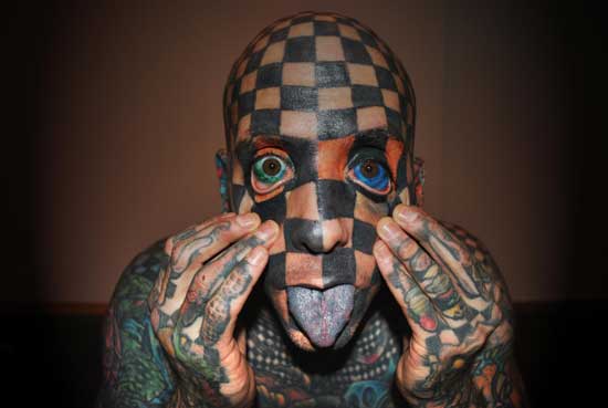Top Celebrity Matt Gone, the most tattooed man in the world