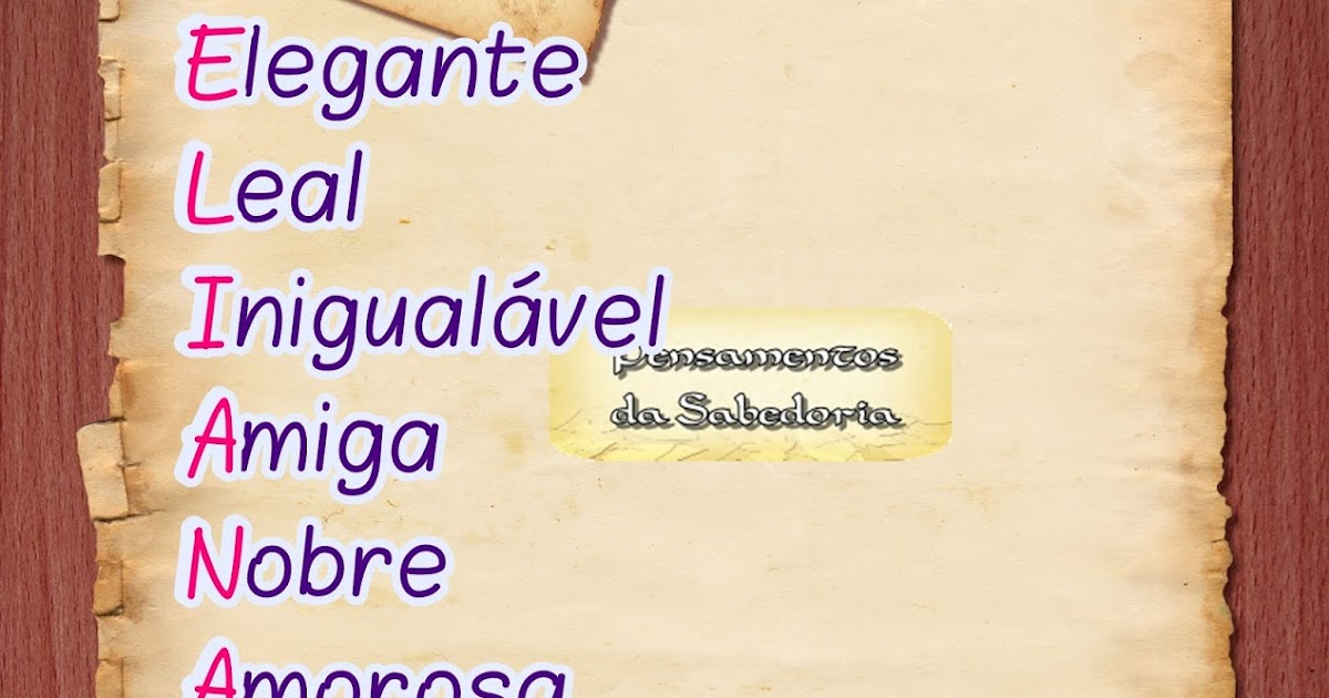 Pensamentos da Sabedoria: Brincando com Nome: Eliana