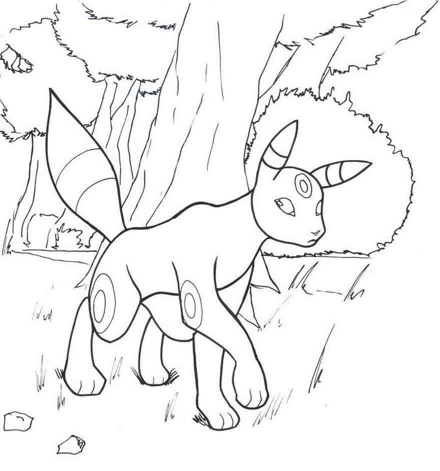 umbreon coloring page coloring home - umbreon pokemon coloring pages ...