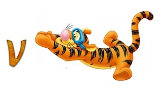 Abecedario de Tiger de Winnie the Pooh Buceando.