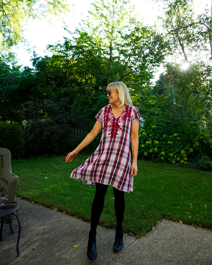 Plaid Dress | How to Style for Fall - Doused in Pink